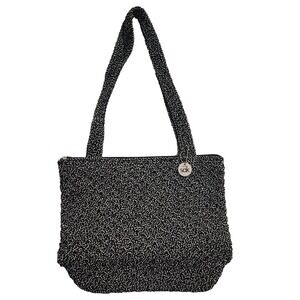The Sak Shoulder Bag Elliott Lucca Crochet Woven Purse Black Boho Casual